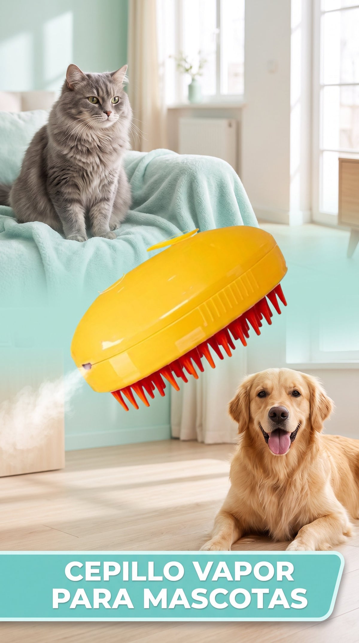 Cepillo Vapor para Mascotas